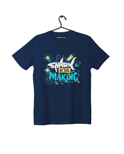 Shark In The Making - Navy Blue - Unisex Kids T-shirt