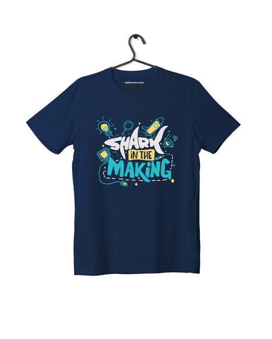 Shark In The Making - Navy Blue - Unisex Kids T-shirt
