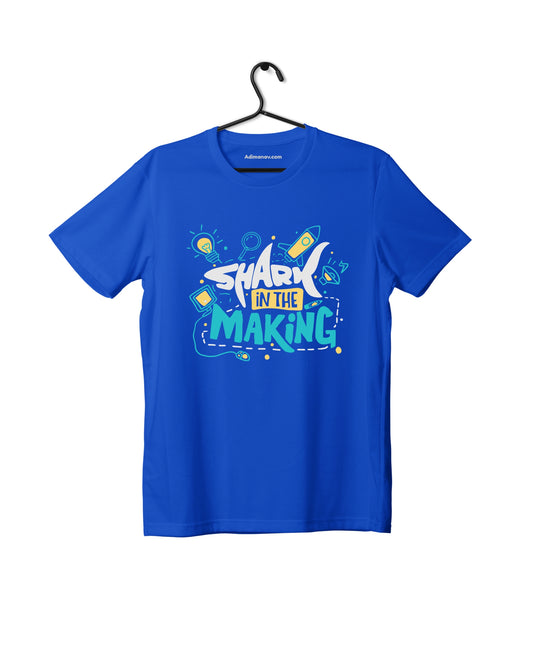 Shark In The Making - Royal Blue - Unisex Kids T-shirt