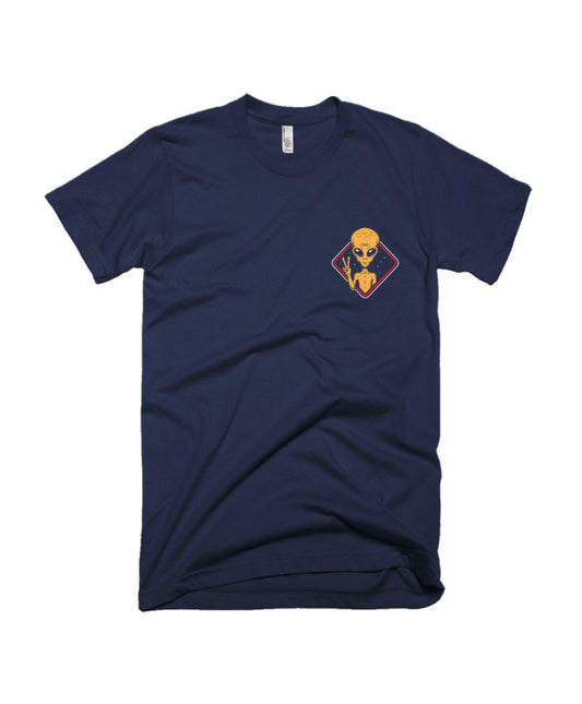 Hello Earth - Pocket Print - Navy Blue - Unisex Adults T-Shirt