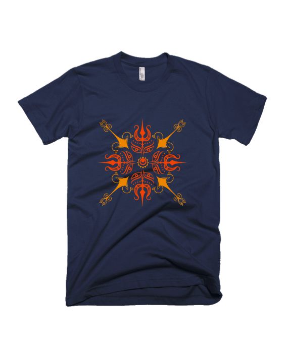 Trishul Mandala - Navy Blue - Unisex Adults T-shirt