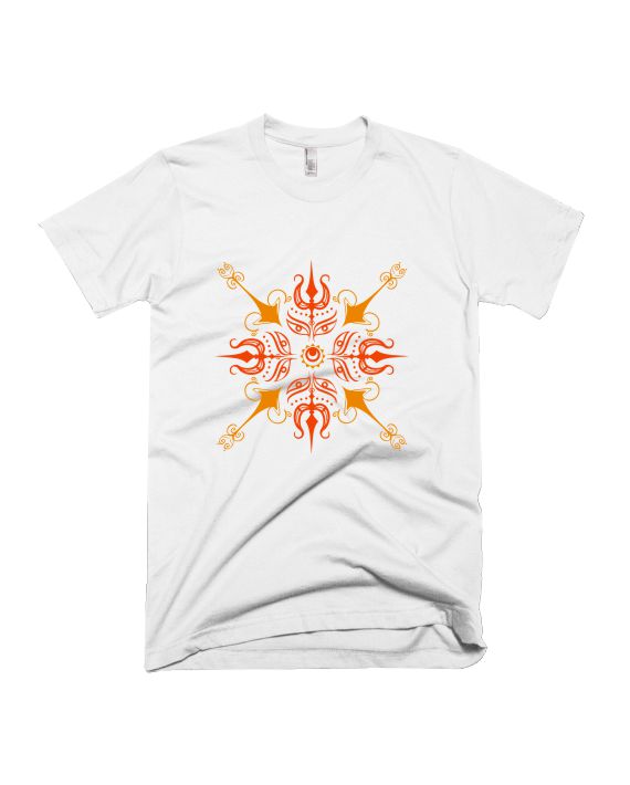 Trishul Mandala - White - Unisex Adults T-shirt